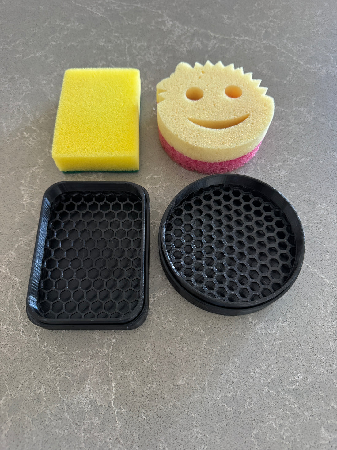 3D-Printed Sponge Tray Collection - 2 x Sponge Dishes - Suits Scrub Daddy & Regular Sponges