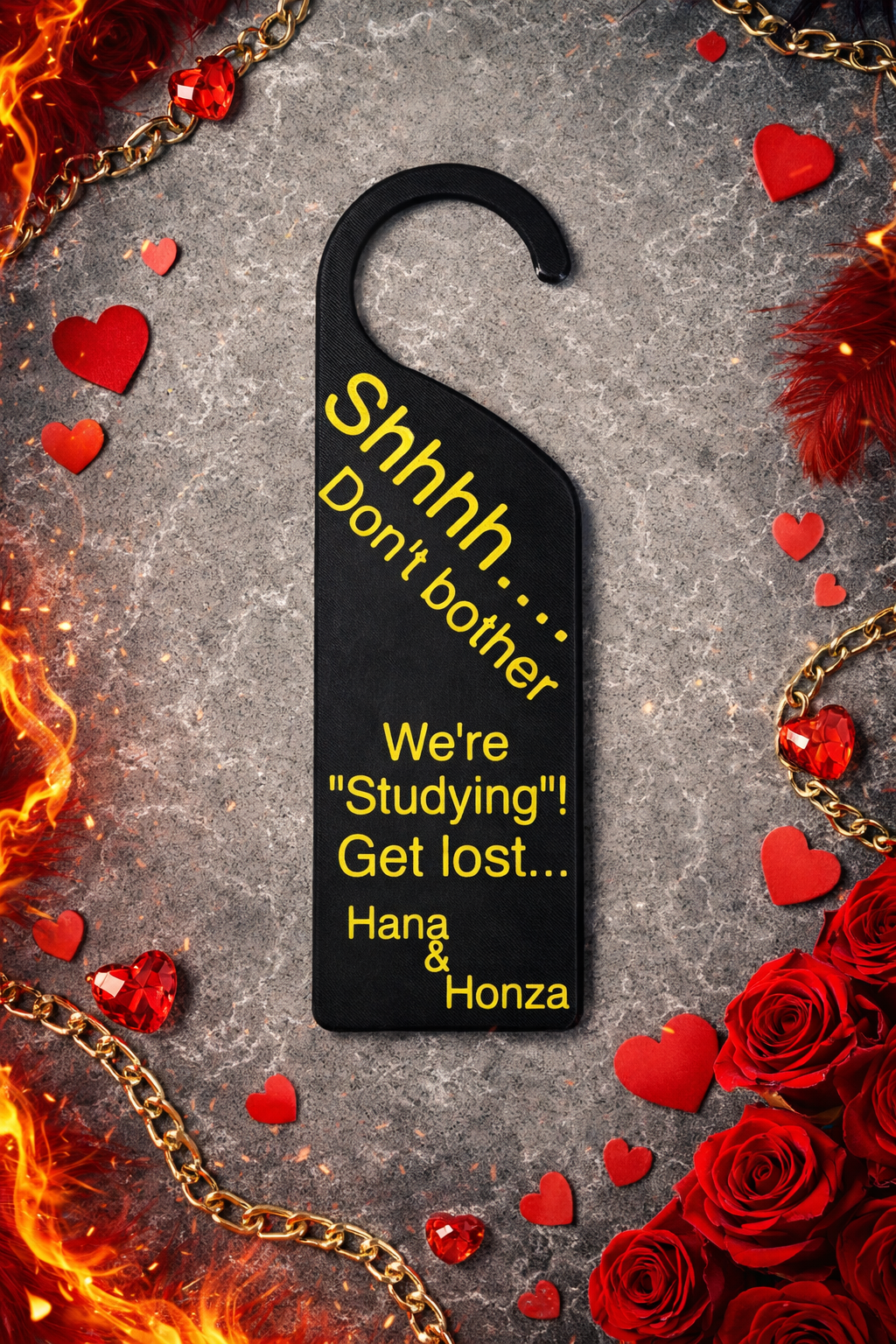 3D-Printed "Shhhh Don't Bother, We're Studying, Get Lost! - Do Not Disturb - Door Knob Sign
