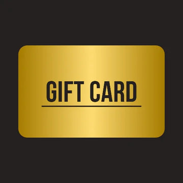 Gold gradient gift card with black text and underline on a black background