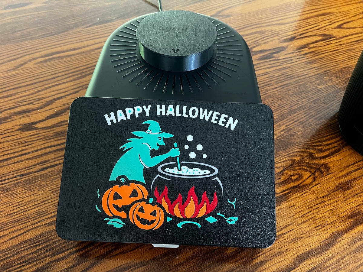 Halloween Thermomix TM7 screen cover fitted to the machine in a Brisbane kitchen