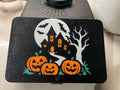Close-up of the haunted house 3D printed Halloween screen cover for the Thermomix TM7